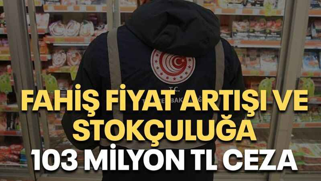 Fahiş fiyat artışı ve stokçuluğa 103 milyon TL ceza